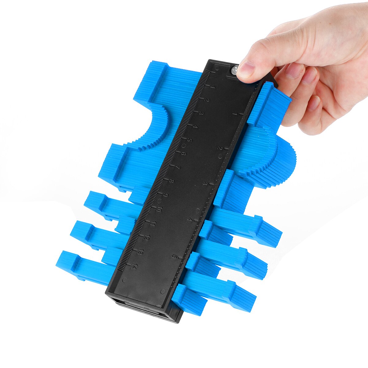 Contour Gauge Plastic Profiel Kopie Contour Meters Standaard Hout Markering Tool Betegelen Laminaat Tegels Gereedschap Profiel Meetinstrumenten: 14cm blue