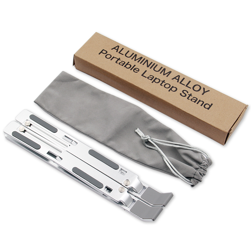 Bærbar bærbar holder 6 højdejusterbar aluminiumslegering desktop til notebook macbook computer beslag laptop stativ skridsikkert