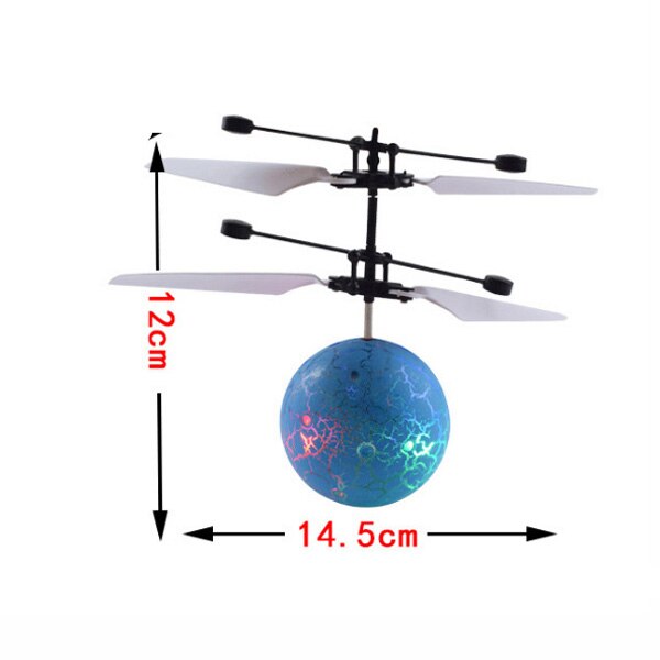 Bambini RC Flying Ball Led palline di volo luminose aerei elettronici a infrarossi giocattoli telecomandati per bambini che rilevano elicottero: Blue Not Control