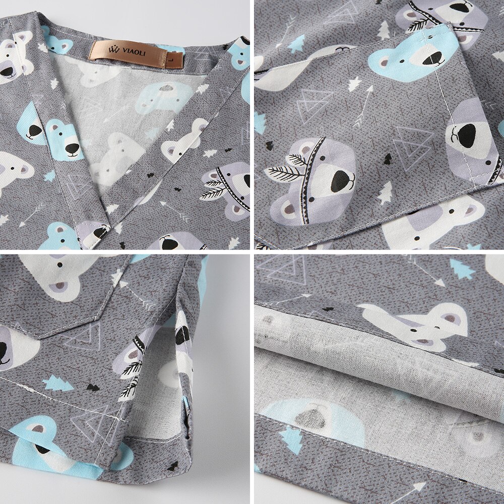 Col en v respirant scrubs vêtements de travail dessin animé impression scrubs hauts/chemises uniforme animal de compagnie toilettage travail vêtements ensemble hommes et femmes