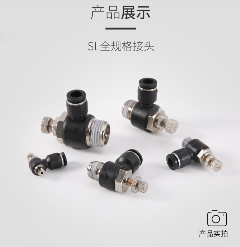 10 Stuks Pneumatische Gasklep Precisie Cilinder Fine-Tuning Sc SL4 SL6 SL8 SL10 SL12-M5 01 02 03 04 speed Control Valve...