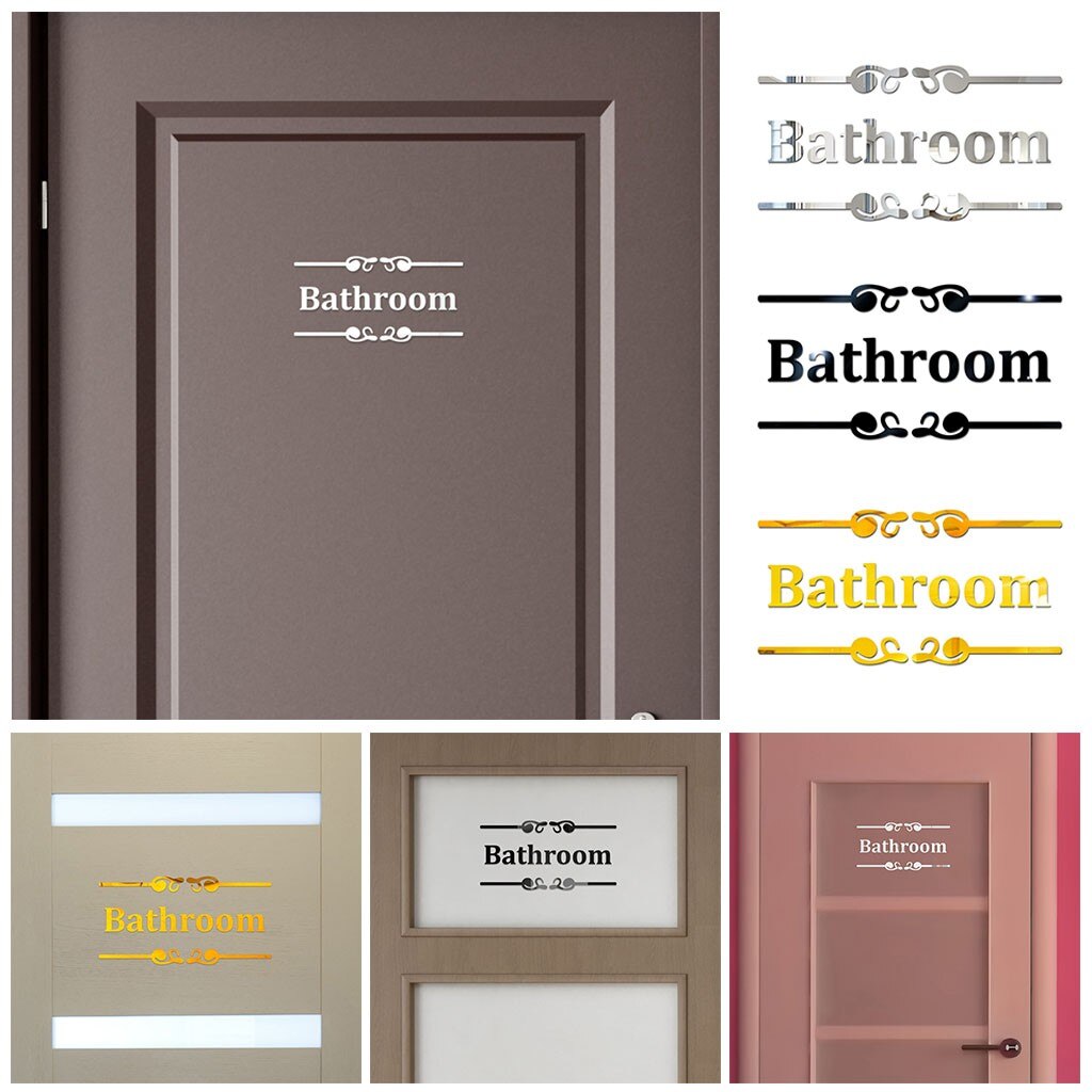 Acrylic 3D Wall Stickers Diy Personality 3D Wall Stickers Toilet Bathroom Tips Stickers