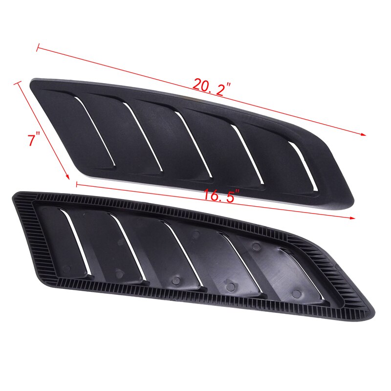1 Pair Universal ABS Plastic Car Air Intake Scoop Bonnet Front Hood Vent Panel Decoration Accessories For Ford Mustang