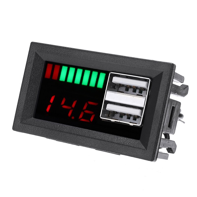 12V Output Digital Display Plug Car Voltmeter Dual USB Led Meter Vehicles Voltage Battery Tester Panel
