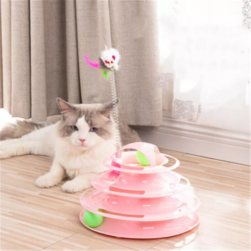Worparsen Kat Toren Speelgoed Glad Katten Kitten Speel Plaat Ballen Interactieve Speelgoed Verlichten Verveling Gratis Demontage Groen