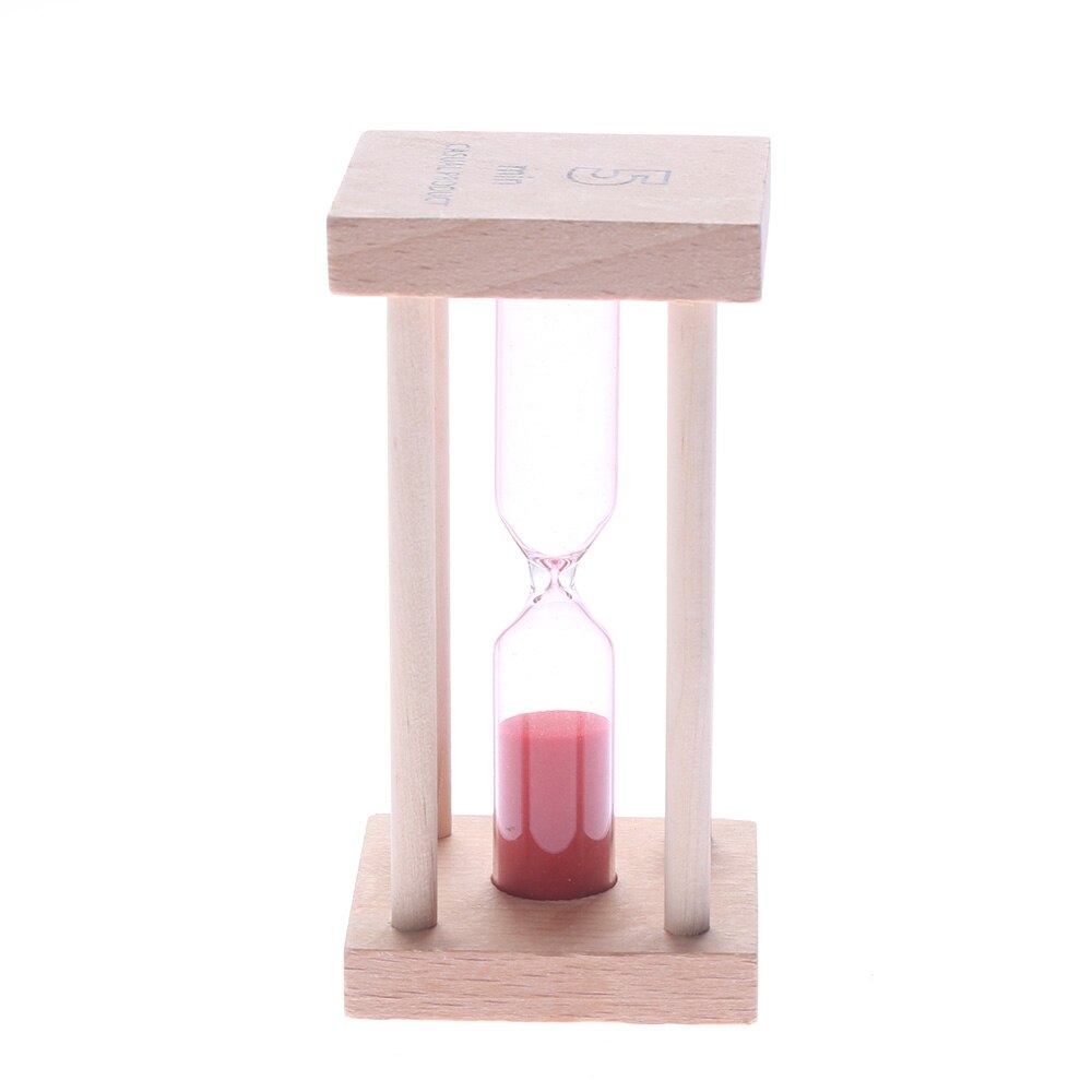 5 Minutes Colorful Toothbrush Timer Sandglass Sand Clock Timers Wooden 5 Minutes Countdown Kids Timer Sand Clock: red
