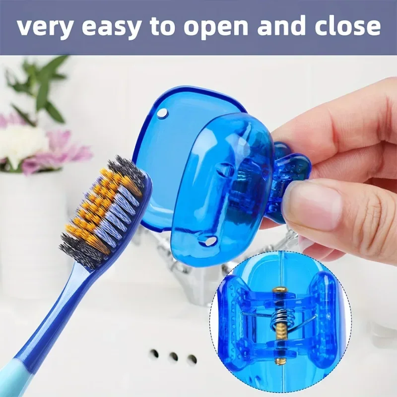 1 Uds. Fundas para cabezales de cepillo de dientes de viaje, tapa protectora para cepillo de dientes, funda protectora portátil con Clip de plástico para viajes en el hogar