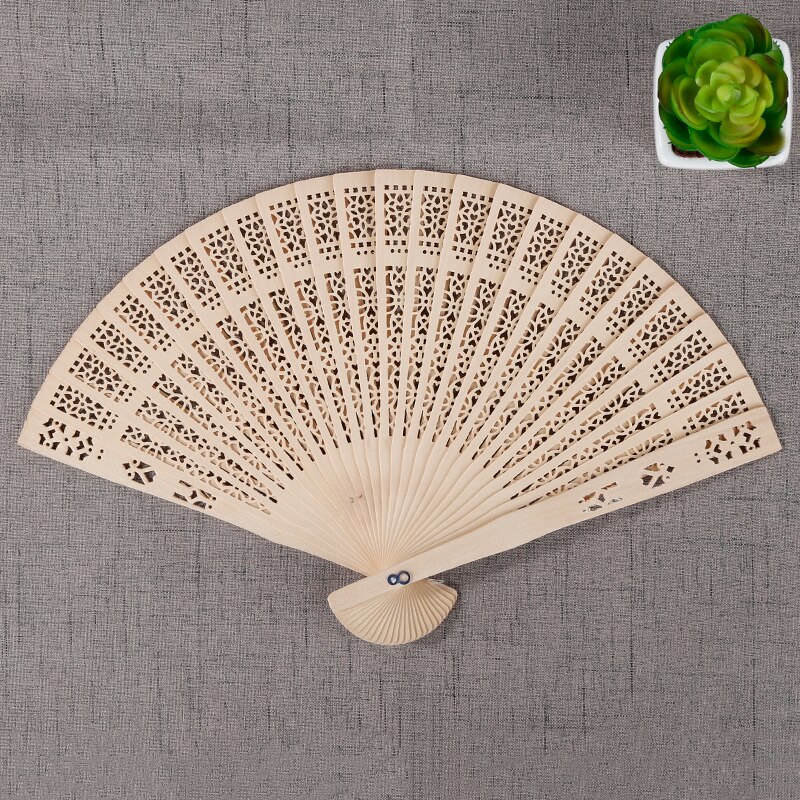 Gegraveerd Hout Folding Hand Fan Houten Vouw Fans Wedding Party Home Decor Kinderen Prinses Lady Show Prestaties Gereedschap