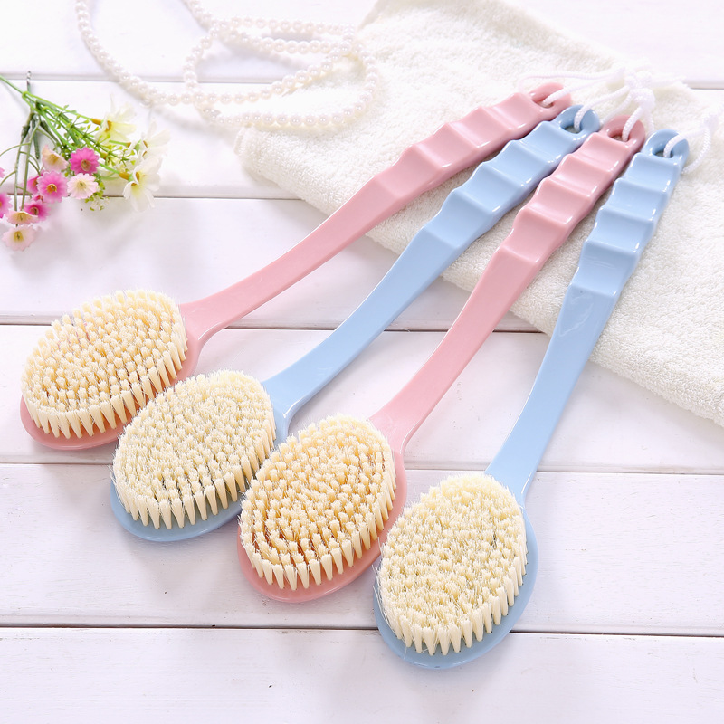 Lange Steel Body Borstel Peeling Soft Skin Scrubber Wisp Massager Terug Exfoliating Cleaning Badkamer Douche Accessoires