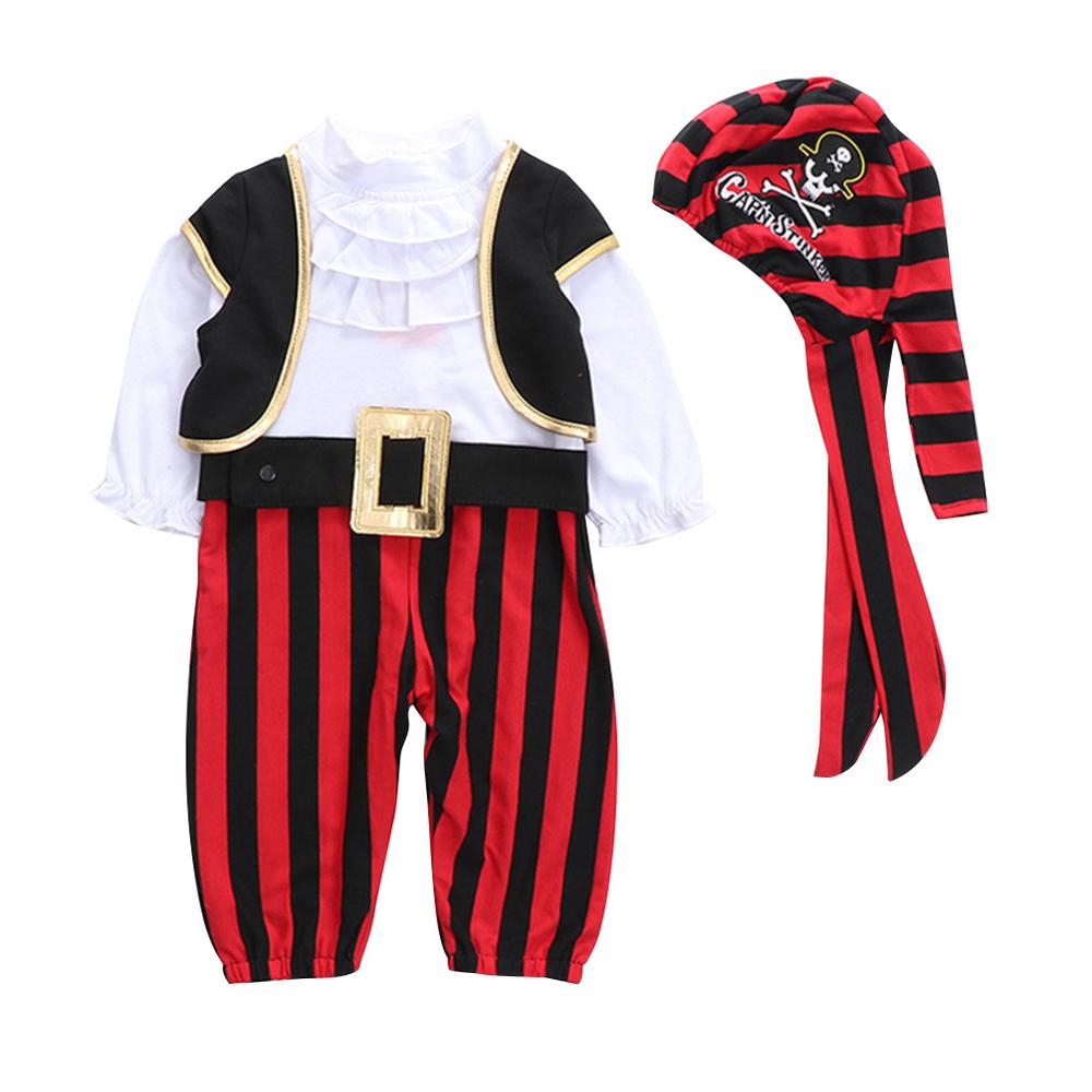 Ha Yi suit boy set Halloween pirate hat Siamese long sleeve robe: 80