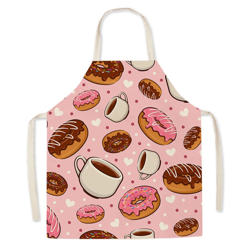 Küche Schürze für Männer Frauen Art Zitrone Nachspeisen Gedruckt Baumwolle Leinen Ärmelloses Schürzen Hause Kochen Backen Reinigung Werkzeuge: Stil 1 / 55x68cm