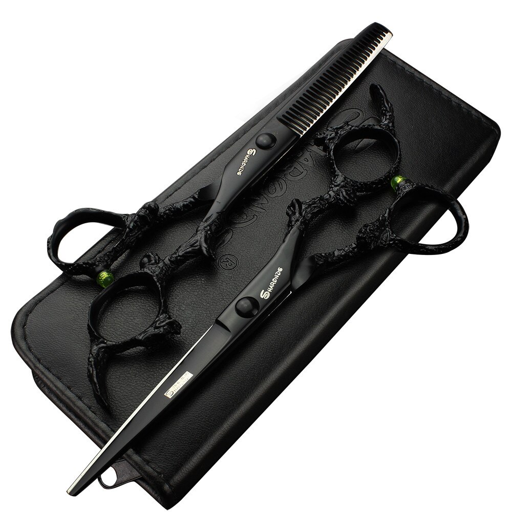 6 inch barber haircut scissors Japan 440c barbershop salon cutting shears thining scissors makas: 2pc