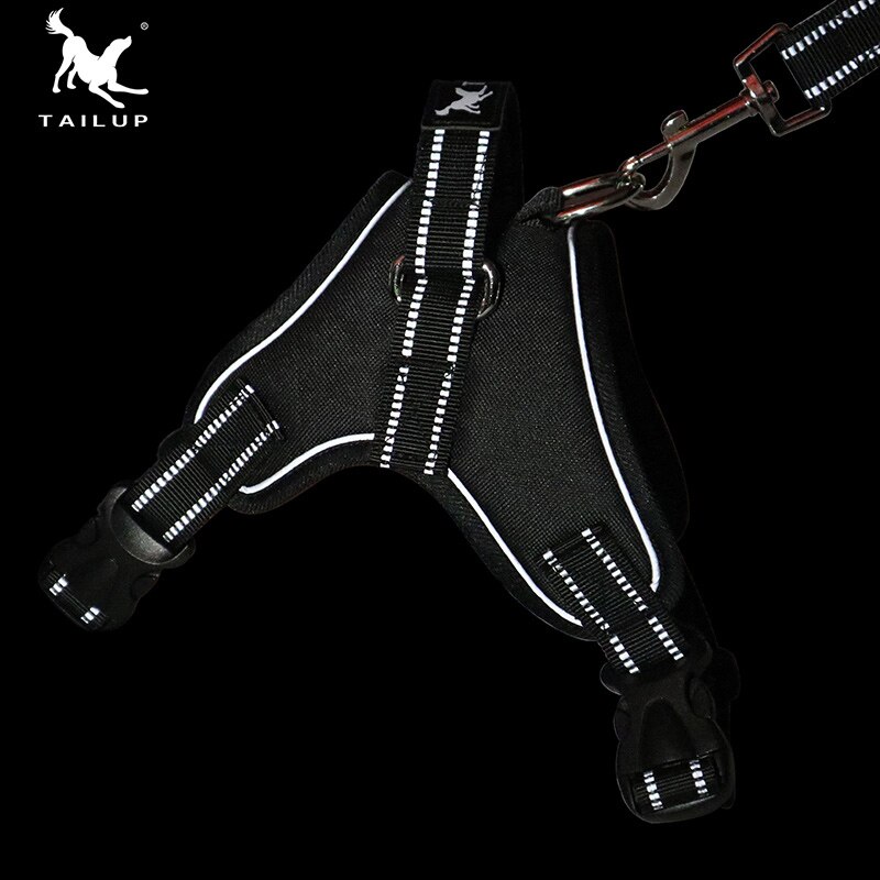 Tailup s-xxl verstelbaar reflecterend huisdierharnas voor halsband  k9 gewatteerde extra grote grote middelgrote kleine hondenharnassen vest 3 kleurrijke