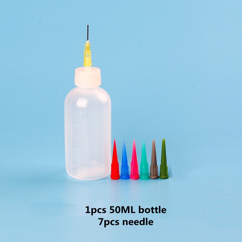 50ml Pottery Mud Painting Bottle Squeeze Mud Bottle Multi-needle DIY Texture Ceramic Coloring Glaze Painted Clay Sculpture Tool: 1pcs set