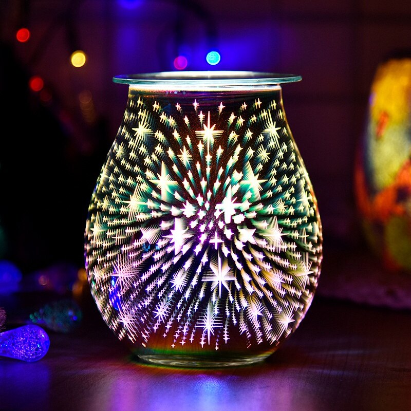 3D Firework Star Glass Electric Wax Melts Warmer Candle Wax Burner Tart Warmer Frangrance Oil Warmer