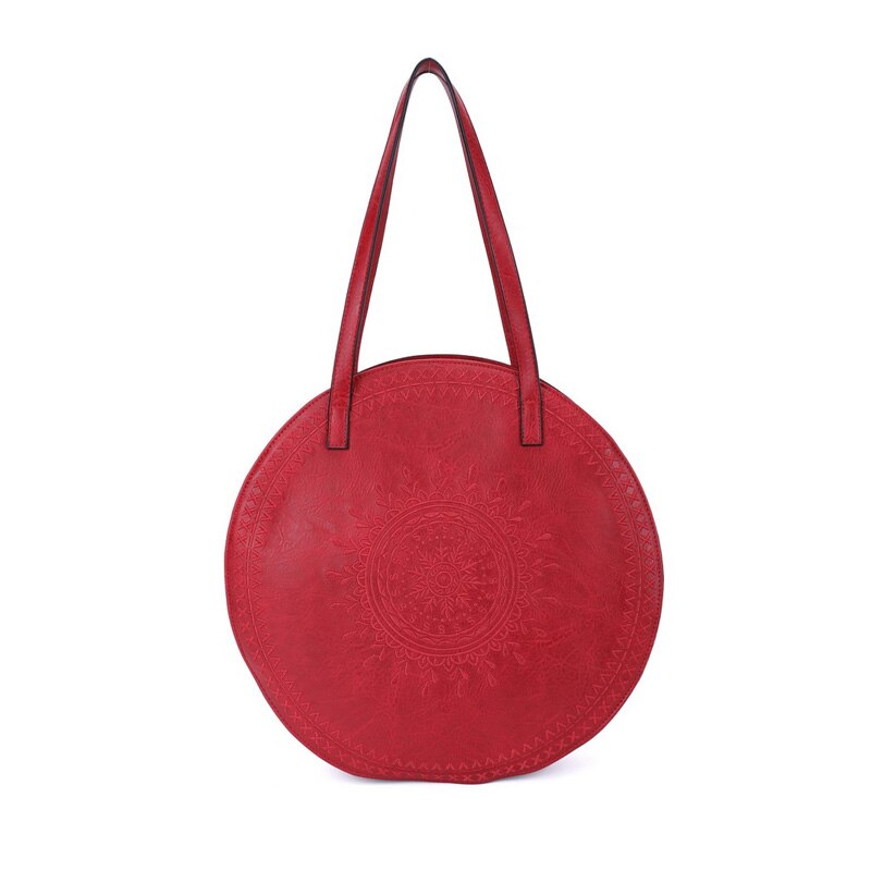 Giovanna Milano Bolso grande de playa de verano Bolso de hombro con dibujos bordados Bolsos redondos con bolsillo Interior y cremallera compartimientos abiertos de compras informal vintage bohemian mujer T11086
