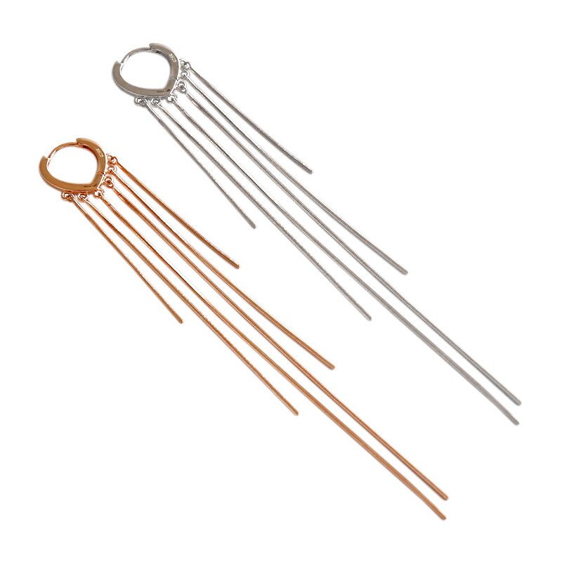 Silvology 925 Sterling Silber Schlange Kette Herz Lange Quaste Ohrringe Rose Gold Französisch Ohrringe für Frauen Partei Schmuck