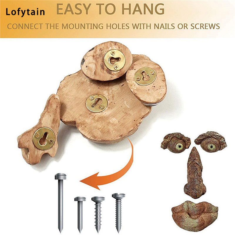 Lofytain DIY Funny Old Man Tree Face Hugger Garden Art Outdoor Tree Amusing Old Man Face Sculpture Whimsical Tree Face
