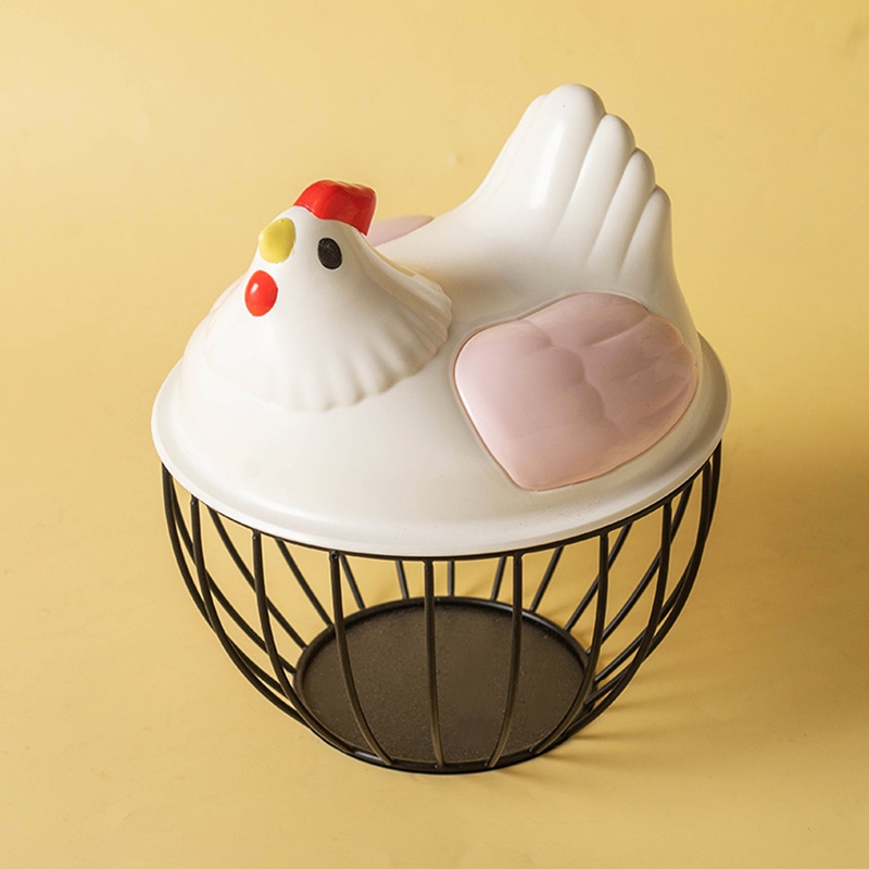 Chicken Egg Basket Metal Wire Chicken Egg Storage Basket Cute Portable Chicken Egg Holder Fresh Egg Holder for Pantry: Burgundy