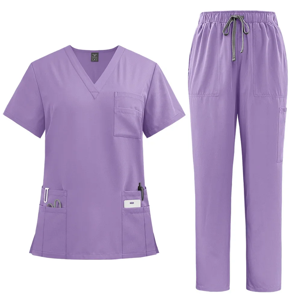 Uniformes médicos Unisex para hombres y mujeres, ropa de enfermería, disfraz de belleza, conjuntos de batas de enfermera, ropa de trabajo para médico y dentista, Tops clínicos, pantalones