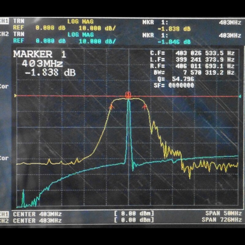 Filtre Coaxial RF FBP-403S, 403 Mhz, 1db, bande passante 4Mhz