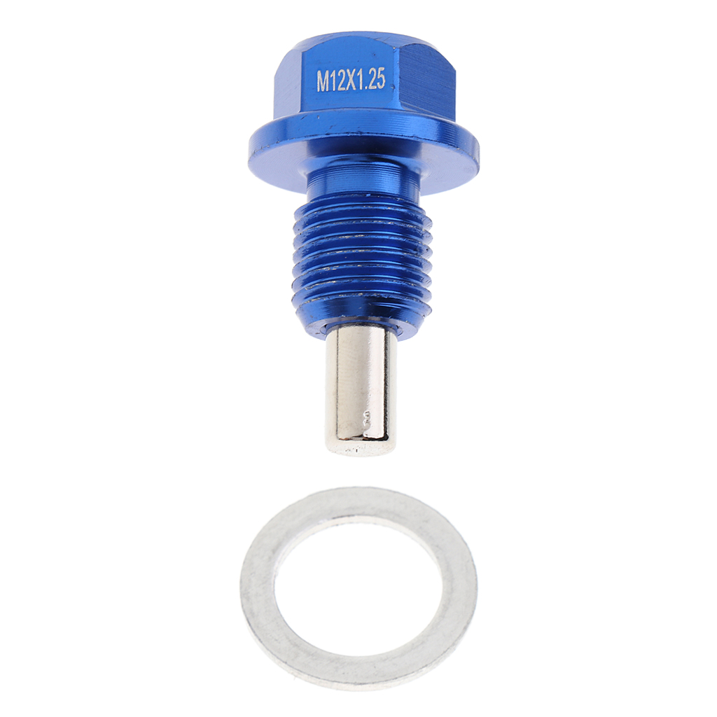 Conector de drenaje de aceite del motor magnético M12x1.5mm arandela de rosca azul