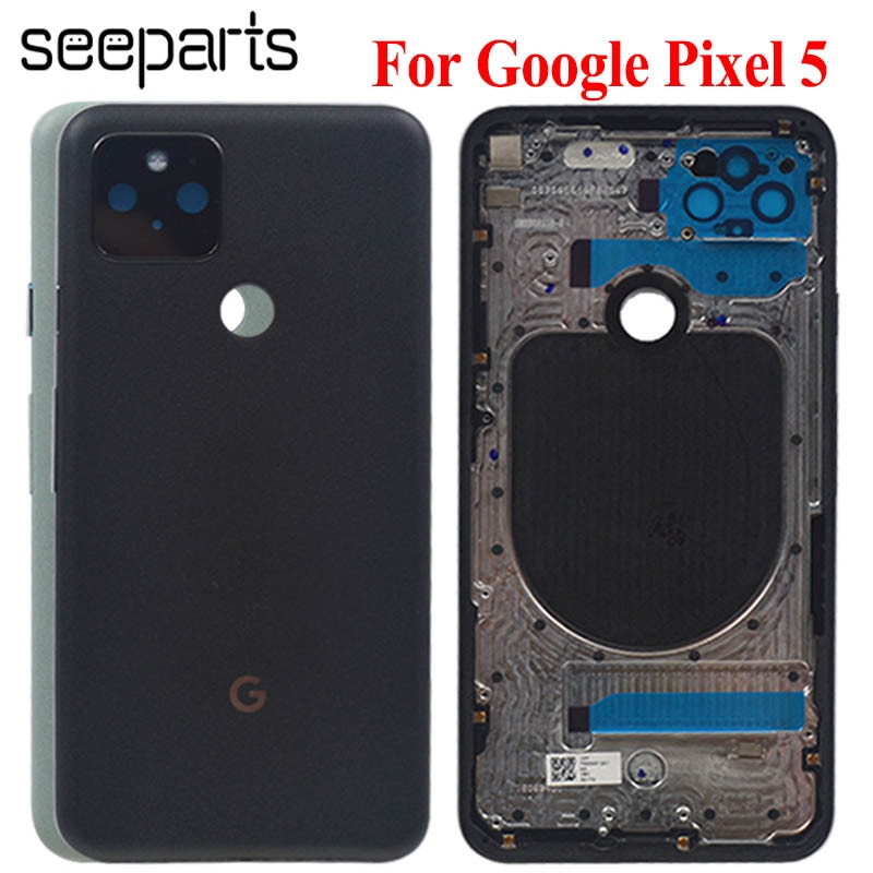 6.0" Original For Google Pixel 5 Battery Cover Door Back Housing Rear Case Pixel 5 Battery Door With Camera Lens Replacement