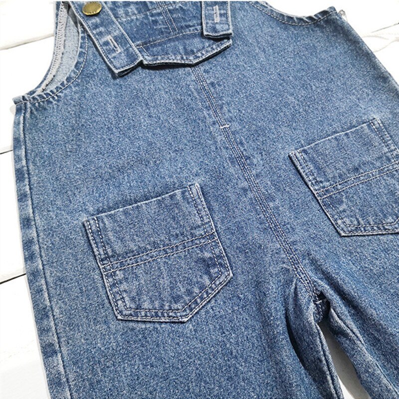 Fall Peuter Jeans Overalls Mode Koreaanse Preppy Stijl Jongens Meisjes Lange Denim Blauw Losse Bib Broek Voor 1-7Yrs Kids kleding