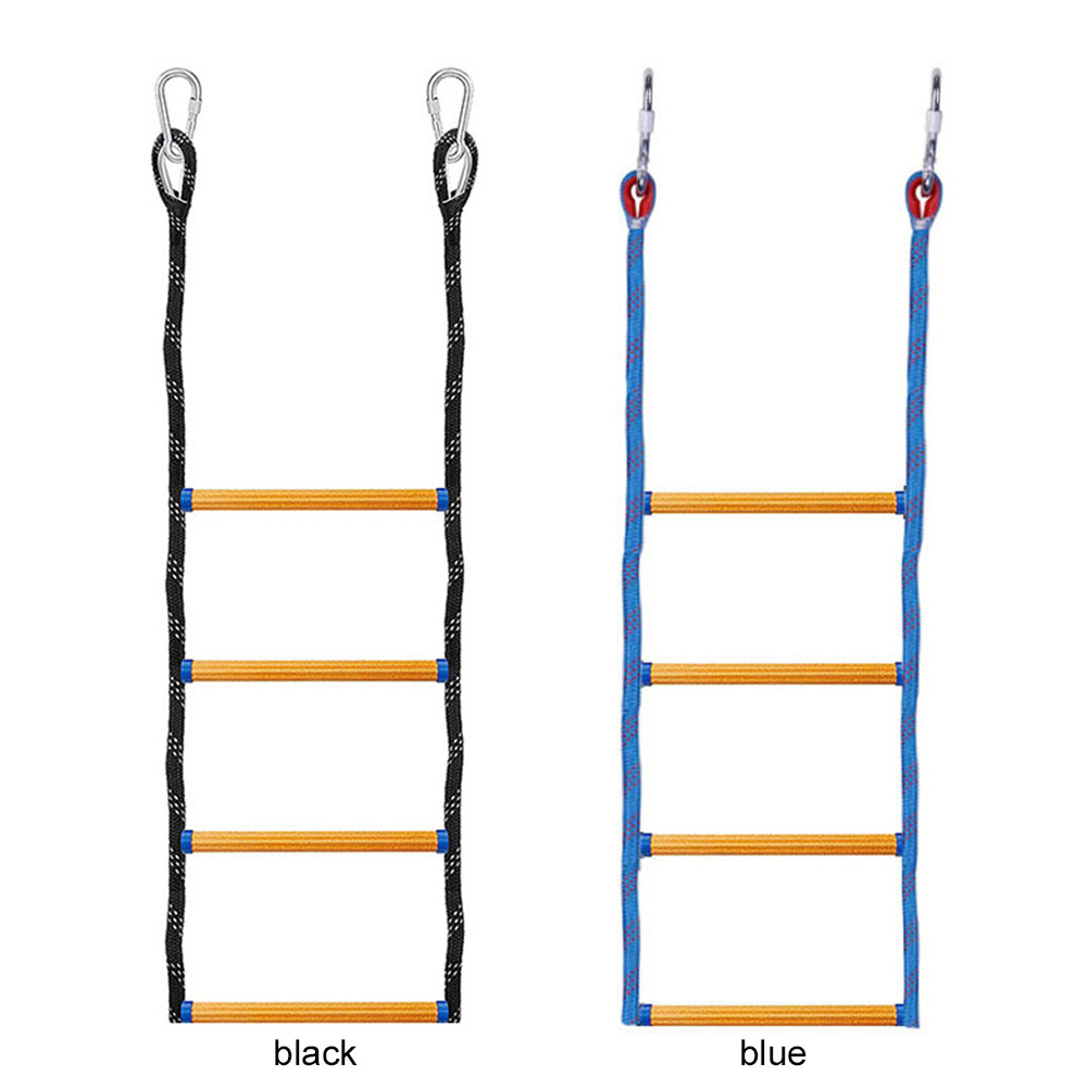 4 Step Heavy Duty Climbing Rope Marine Rope Ladder Portable Rope Boarding Ladder for Inflatable Boat Kayak Motorboat Canoeing