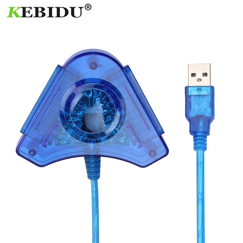 Kebidu Dual Poorten USB Controller Gamepad Adapter PC Games met CD Driver Converter Kabel voor PlayStation 2 PS1 PS2 Joypad