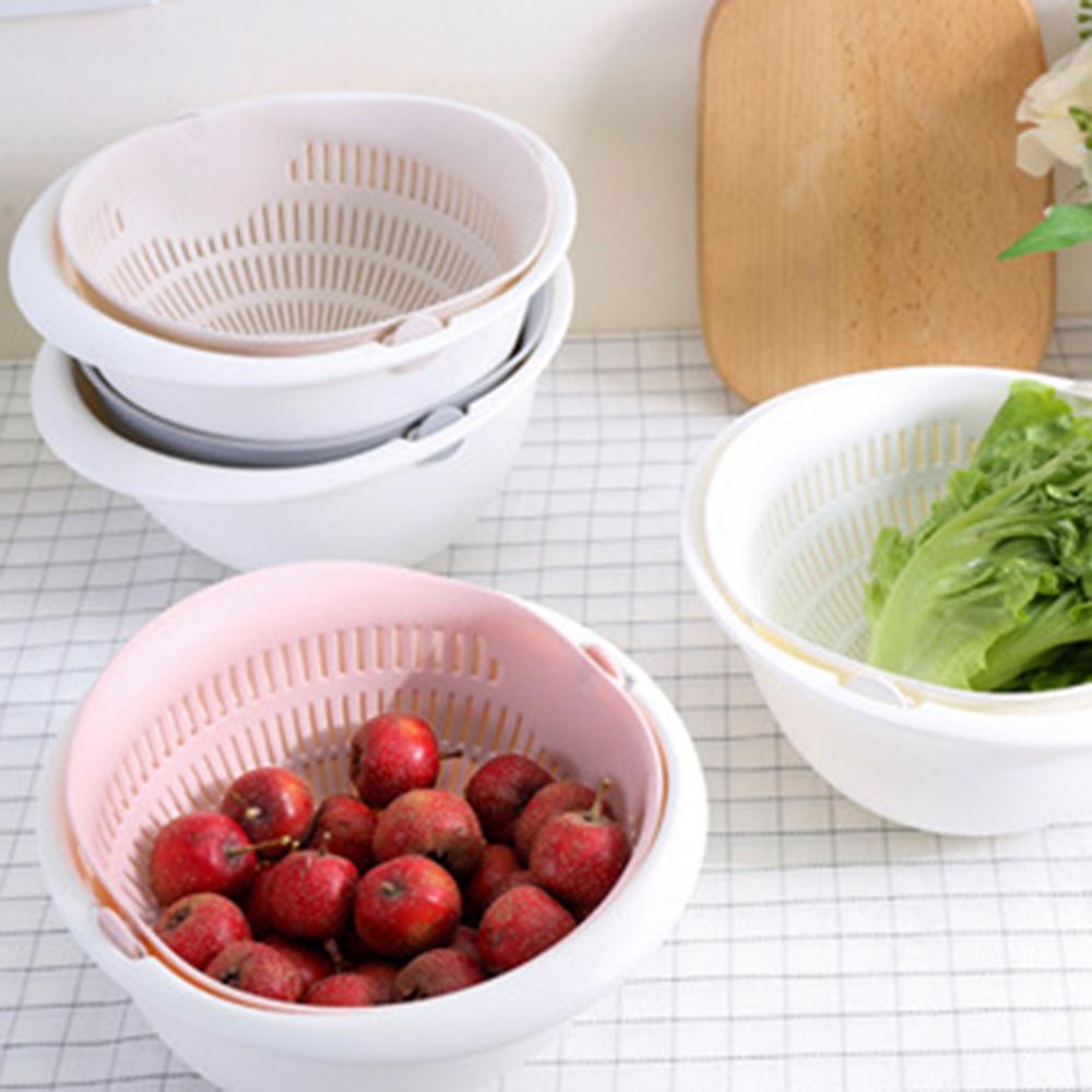 Portable detachable double-layer hollow fruit and vegetable cleaning drain basket Washed rice 30P