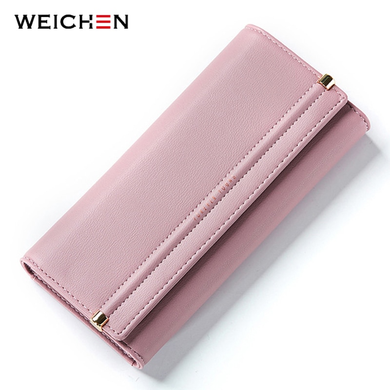 WEICHEN Brand Women Wallet Many Departments Long Card Holder Female Wallets Concise Style Ladies Clutch Purse