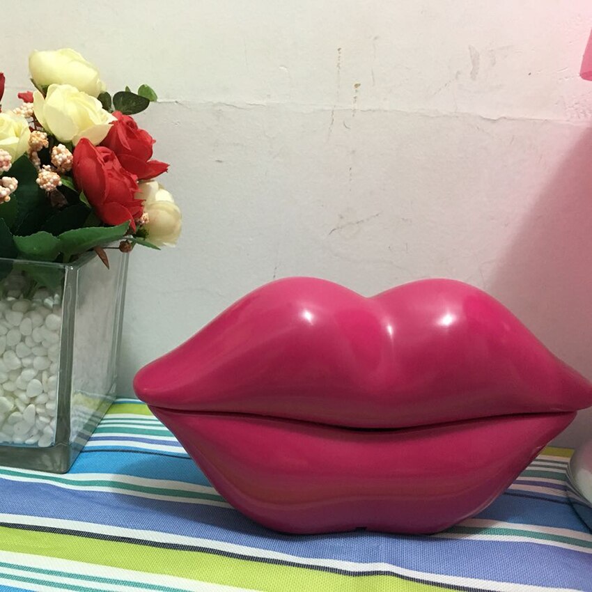 Lips Telephone Novelty Red, Pink, Rose Red Mouth Lip Shaped Phone Landline Desk Corded Phone for Home Hotel Office Decoration: Rose red