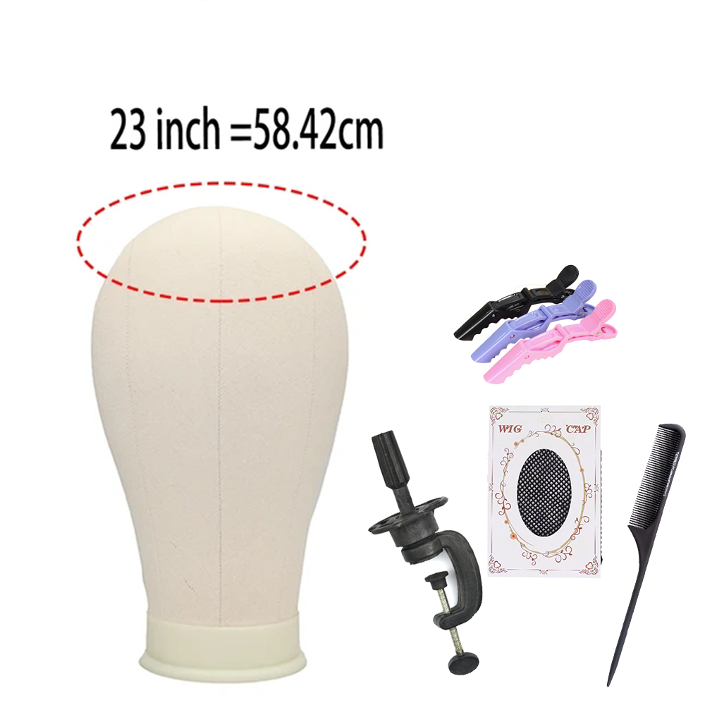 21"-23'' Canvas Block Head DIY Head Welf/Hair Extension/Lace Wig Styling Mannequin Head Canvas Head For Making Wigs Hair Accesso: Pink