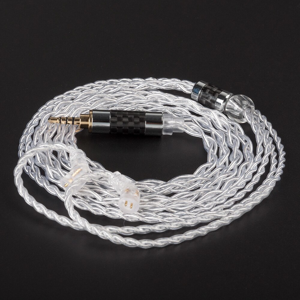Yinyoo 4 Core Upgrade Verzilverd Kabel 2.5/3.5/4.4Mm Gebalanceerde Kabel Voor Blon BL-03 BL-05 BL05 zsn Pro ZS1O Pro: 2.5mm clear for bl05