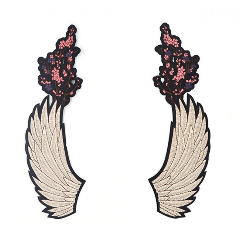 1 set Crane Wing Embroidered Badge Iron on Sew on Patch for Clothes Jackets Jeans Backpack Caps