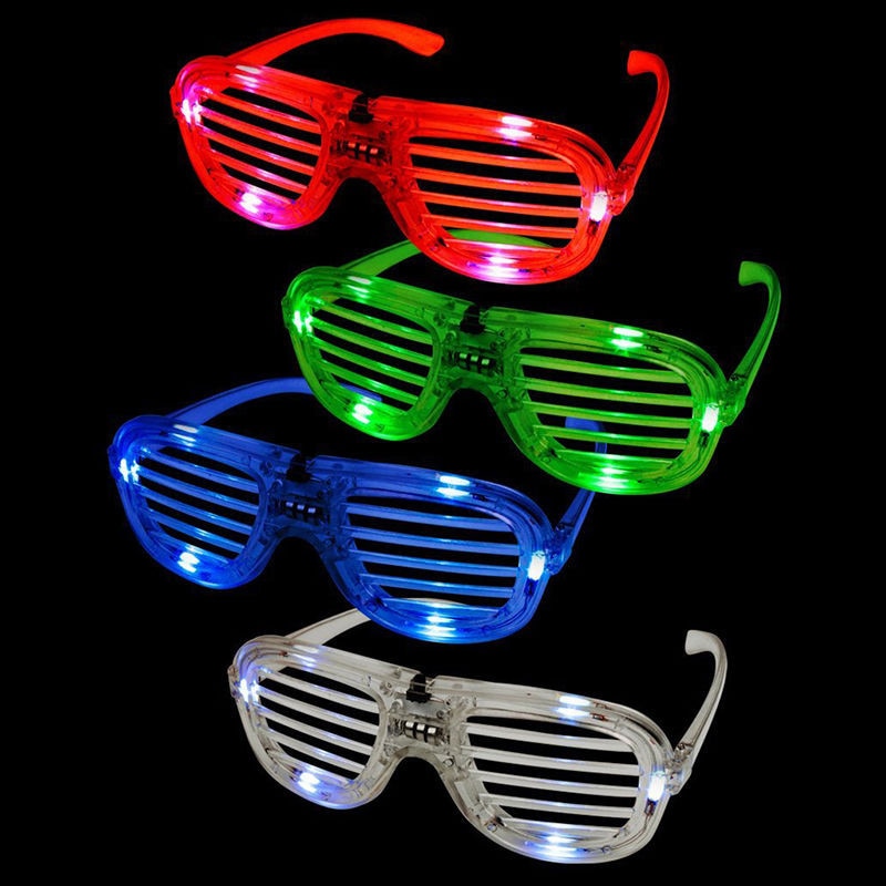 1pc skodder form led blinkende briller lyser børns legetøj julefest forsyninger dekoration glødende briller