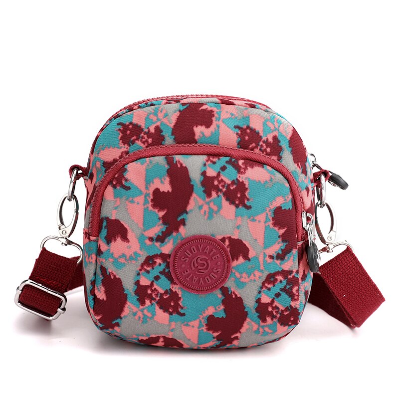 Riñonera de nailon para mujer, bolso de hombro estampado, Mini bolsos cruzados a la , paquete de pecho de de , paquete de cintura para teléfono,: Red flame