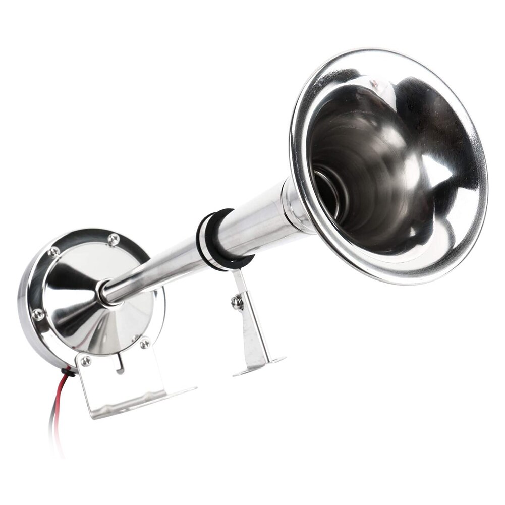 Hi-Do Two-Tone Air Horn Wolf Whistle Trumpet - 12v For Truck, Tractor, Car (Red)