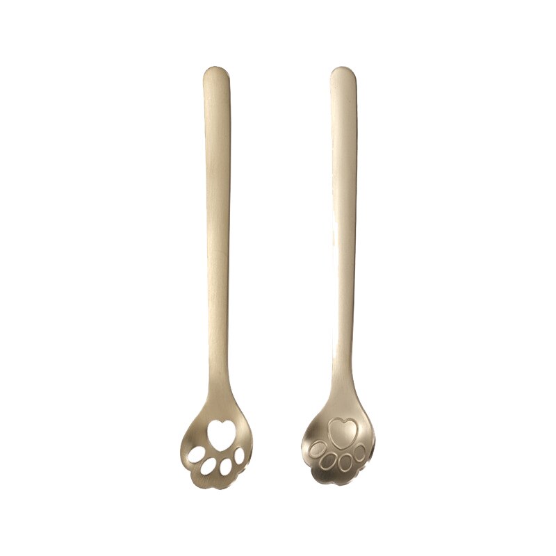 1Pcs Cute Style Cat Paw Spoon For Tea Coffee Milk Drink Ice Cream Cake Stainless Steel Tableware
