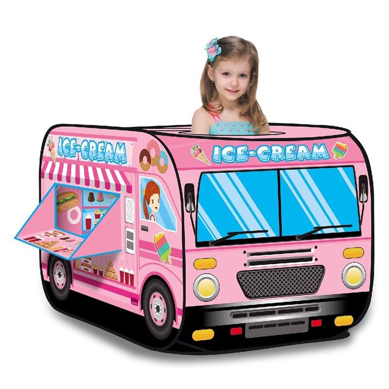 Tente de jeu pour enfants, tente de pompier, jeu de Police, camion de feu et voiture de Police, maison de jeu pour enfants, cabane à jouets pliable facile: ice cream