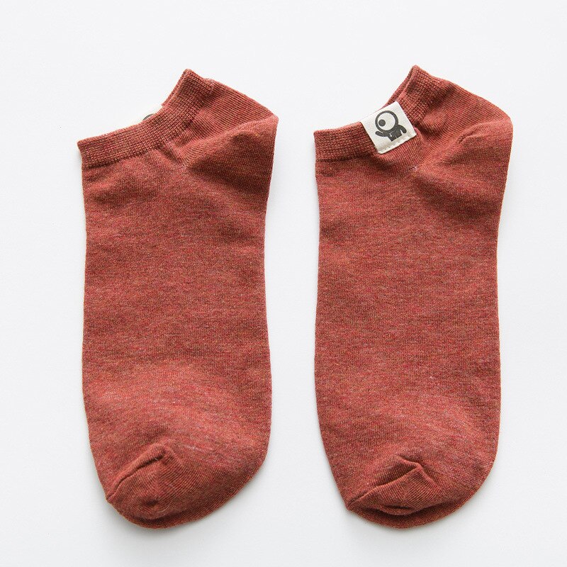 10 Pairs Large Size Socks Men Summer Breathable Alien Ankle Socks Short Cute Calcetines Deodorize Low Cut Thin Student EU 45: red