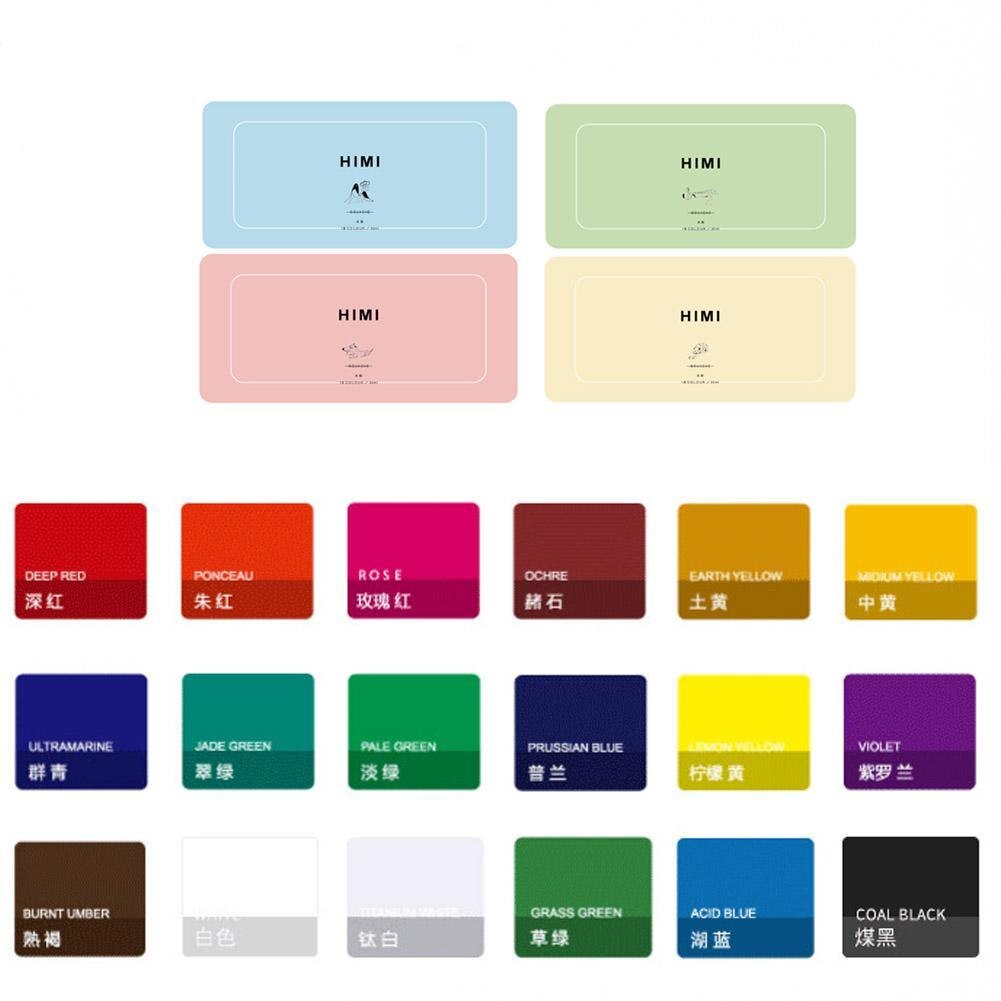 18 Kleuren Draagbare Art Jelly Gouache Set 30Ml Niet Giftig Voor Kunstenaars Gouache Met Aquarel Studenten palet S6P8