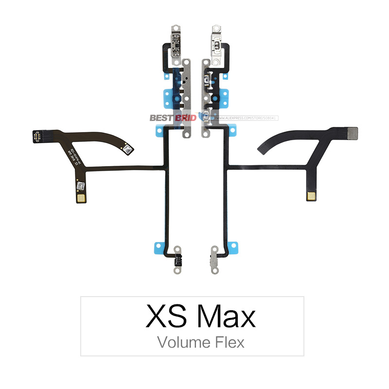 1pcs Power Flex Cable For iPhone X XR XS Max On Off Switch Volume Control With Metal Bracket Assembly: For XS Max Volume