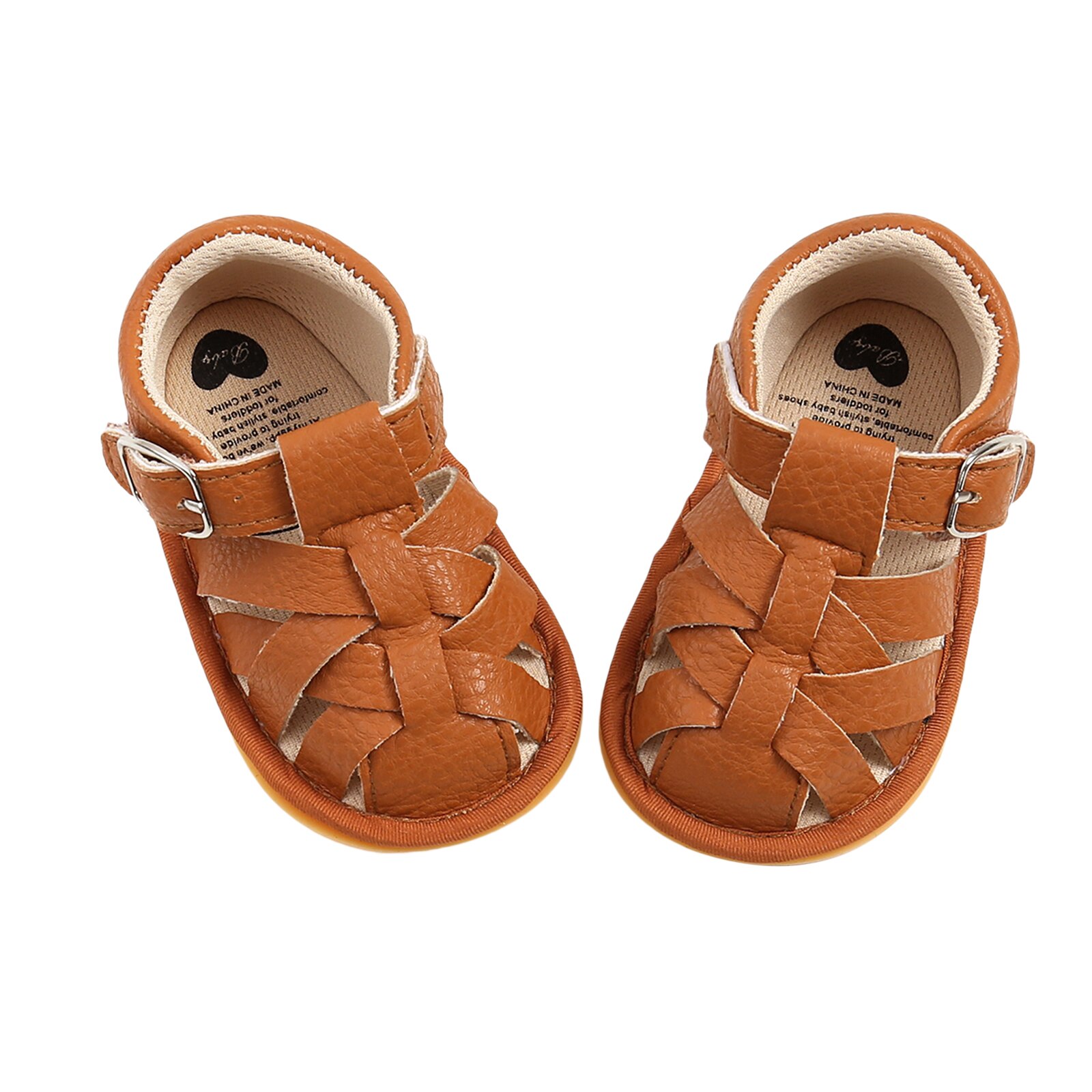 Baby Pu Leer Peuter Sandalen Kleine Kinderen Effen Kleur Zachte Zool Anti-Slip Sport Schoenen 0-18Months Baby Sandalen voor Meisje