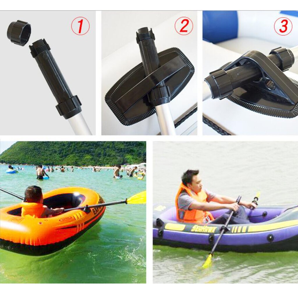 Par de remos de flotación de aluminio desmontables, paletas para Kayak, barco, Rafting, herramienta para canoa