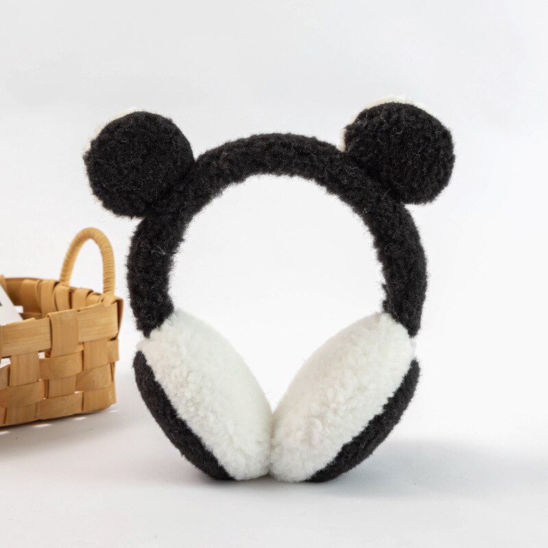 Cute Warm Panda-shaped Earmuffs Fashionable Korean Version Earmuffs Popular Comfortable Antifreeze Neutral Winter Plush Earmuffs