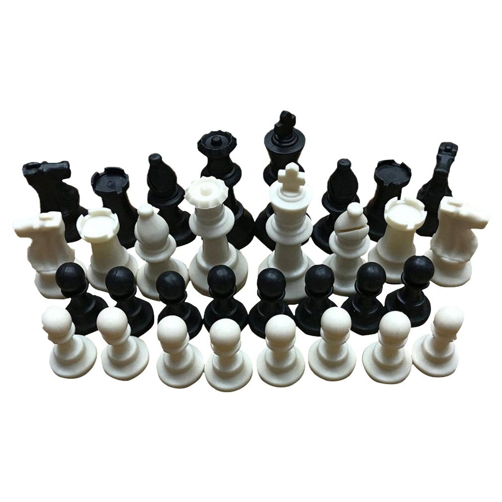 Compact Size 65MM 32 Medieval Chess Pieces/Plastic Complete Chessmen International Word Chess Game Entertainment