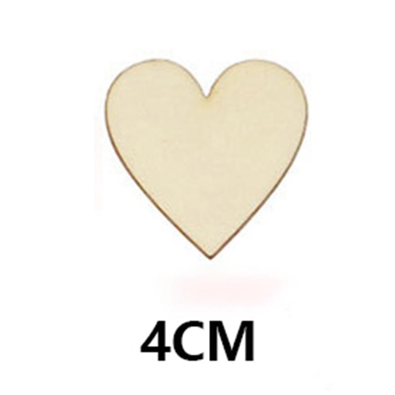10-100 sztuk niedokończone drewniane serca puste plastry drewna 1cm-8cm DIY rzemiosło drewniane koło dyski na boże narodzenie malowanie ślub dekoracje: 40mm 50szt