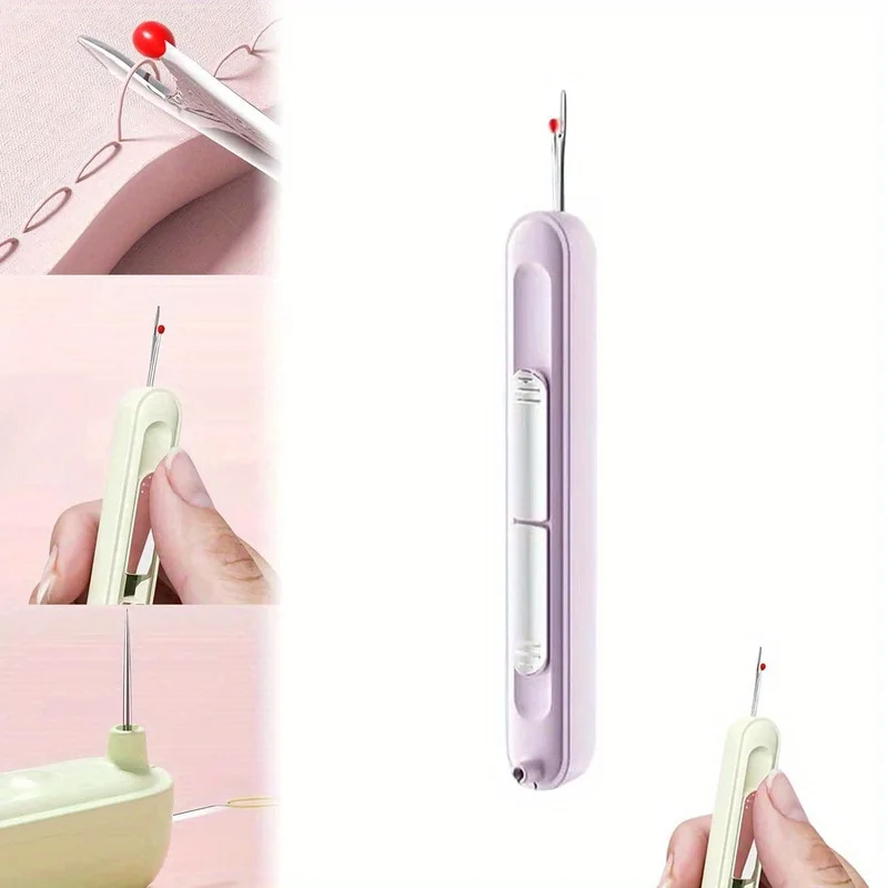 2in1 Hand Sewing Needle Threader and Seam Ripper Easy Threading and Stitch Removal Tool for Seniors Durable Sewing Accessory